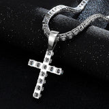 Hip Hop CZ Cross Iced Out Bling Necklace Pendant Men CharmJewelry