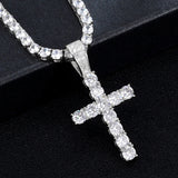 Hip Hop CZ Cross Iced Out Bling Necklace Pendant Men CharmJewelry