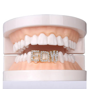 Hip Hop Single Letter Teeth Grillz for Unisex Canine 1PCs