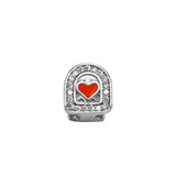 Hip Hop Single Teeth Grillz Pave Cubic Zirconia Drip Heart Dental Grillz