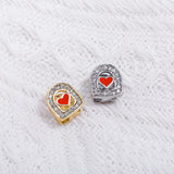 Hip Hop Single Teeth Grillz Pave Cubic Zirconia Drip Heart Dental Grillz