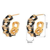 Hip Hop CZ Small Circle Earrings - Dripping Oil
