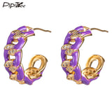 Hip Hop CZ Small Circle Earrings - Dripping Oil