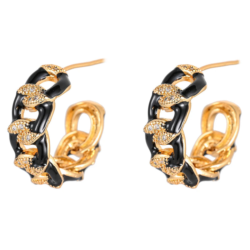 Hip Hop CZ Small Circle Earrings - Dripping Oil