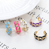 Hip Hop CZ Small Circle Earrings - Dripping Oil