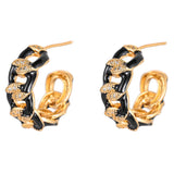 Hip Hop CZ Small Circle Earrings - Dripping Oil