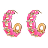 Hip Hop CZ Small Circle Earrings - Dripping Oil