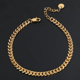 Hip Hop Stainless Steel Anklet Cuban Link Chain Women Gift