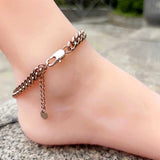 Hip Hop Stainless Steel Anklet Cuban Link Chain Women Gift