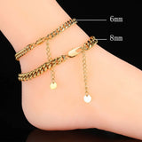 Hip Hop Stainless Steel Anklet Cuban Link Chain Women Gift