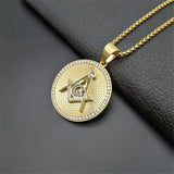 Hip Hop Masonic Symbol Necklace Stainless Steel Pendant Men/Women