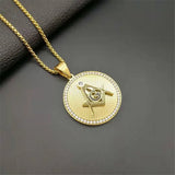 Hip Hop Masonic Symbol Necklace Stainless Steel Pendant Men/Women