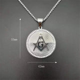 Hip Hop Masonic Symbol Necklace Stainless Steel Pendant Men/Women