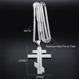 Hip Hop Stainless Steel Orthodox Cross Necklace Faith Christ Amulet Pendant