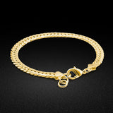 Hip Hop Star Men's 925 Silver Bracelet Whip Bracelet Solid Silver 19-20cm