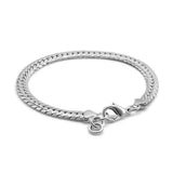Hip Hop Star Men's 925 Silver Bracelet Whip Bracelet Solid Silver 19-20cm
