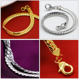 Hip Hop Star Men's 925 Silver Bracelet Whip Bracelet Solid Silver 19-20cm