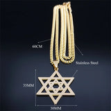 Hip Hop Star Of David Shield Hexagram Pendant Necklace for Men