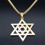 Hip Hop Star Of David Shield Hexagram Pendant Necklace for Men