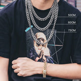 Hip Hop Cuban Chain with CZ Inlay Men's Necklace