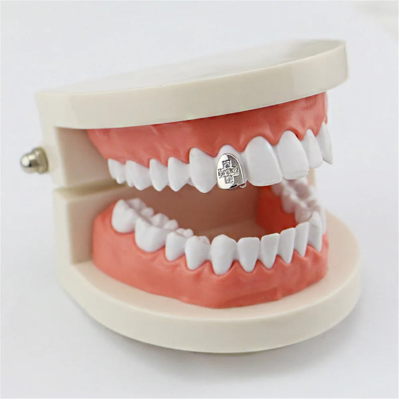 Hip Hop Teeth Grillz Unisex Mouth Grills Tooth Caps Crystal