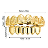 Hip Hop Teeth Grillz Set Top Bottom Silver Tooth Caps Dental Jewelry