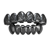 Hip Hop Teeth Grillz Set Top Bottom Silver Tooth Caps Dental Jewelry