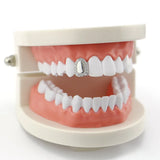 Hip Hop Teeth Grillz Set Silver Tooth Grills Dental Jewelry