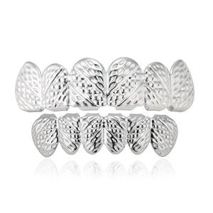 Hip Hop Teeth Grillz Cross Texture Grills Dental Mouth Punk Tooth Caps