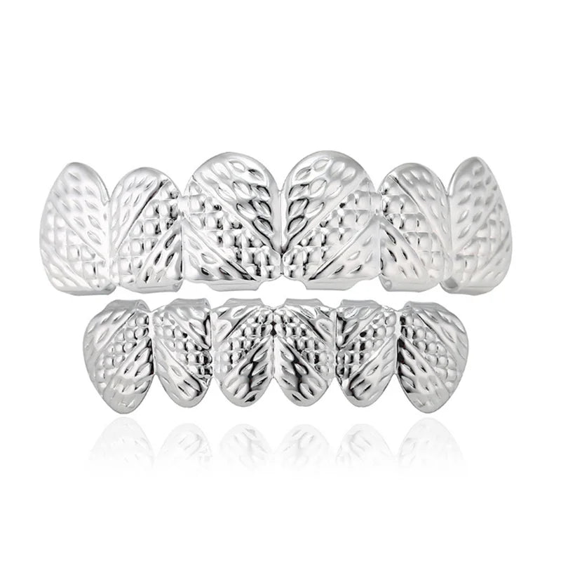 Hip Hop Teeth Grillz Cross Texture Grills Dental Mouth Punk Tooth Caps