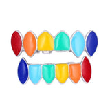Colorful Hip Hop Teeth Jewelry Set Top Bottom Tooth Grillz
