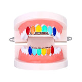 Colorful Hip Hop Teeth Jewelry Set Top Bottom Tooth Grillz
