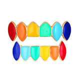 Colorful Hip Hop Teeth Jewelry Set Top Bottom Tooth Grillz