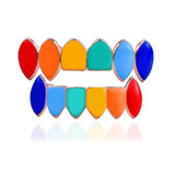 Colorful Hip Hop Teeth Jewelry Set Top Bottom Tooth Grillz