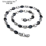 Hip Hop Titanium Steel Rock Style Coffee Beans Bracelet Necklace