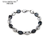 Hip Hop Titanium Steel Rock Style Coffee Beans Bracelet Necklace