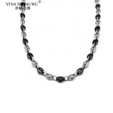 Hip Hop Titanium Steel Rock Style Coffee Beans Bracelet Necklace