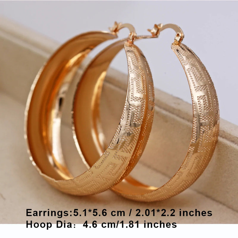 Hip Hop Plated Copper Round Hoop Earrings For Women Girls Jewelry