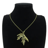 Hemp Leaf Weed Pendant Necklace Vintage Maple Leaves Collier for Women