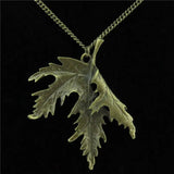 Hemp Leaf Weed Pendant Necklace Vintage Maple Leaves Collier for Women