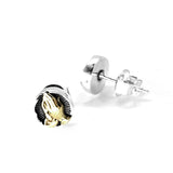 Hip Hop Vintage S925 Silver Pray Hand Stud Earring Aged Finish Sterling Silver