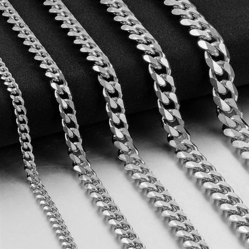 Men's Stainless Steel Cuban Link Necklace Hip Hop Choker 3/5/7/9MM