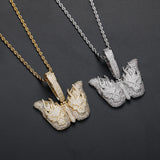 Hip Hop Zircon Pendant Brass CZ Necklace CN413
