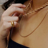 Hip Hop Twisted Chain Chunky Bracelet Stainless Steel Punk Gothic Snake Bangle