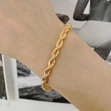 Hip Hop Twisted Chain Chunky Bracelet Stainless Steel Punk Gothic Snake Bangle