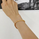 Hip Hop Twisted Chain Chunky Bracelet Stainless Steel Punk Gothic Snake Bangle