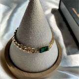 Stylish Green CZ Pendant Necklace Set for Women