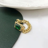 Stylish Green CZ Pendant Necklace Set for Women