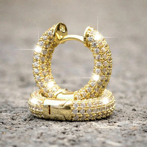 Hip Hop Round pave Simulated Diamond Wedding Earrings