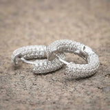 Hip Hop Round pave Simulated Diamond Wedding Earrings